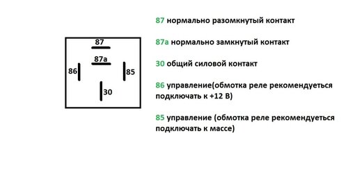 Подключение реле 5 контактов