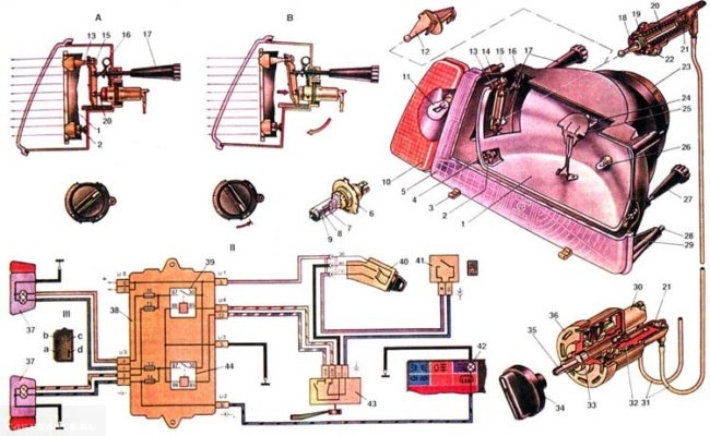 Схема блок-фары ВАЗ-2114