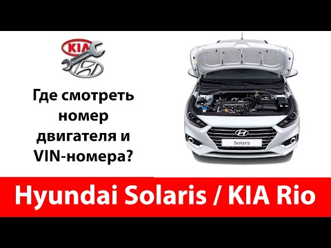 Где находится номер двигателя Киа Рио / Hyundai Solaris? А VIN коды на кузове?