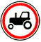 Движение тракторов запрещено - дорожный знак 3.6